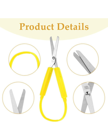 Juego de 3 Tijeras de Anillo Telooco para Niños 14 cm