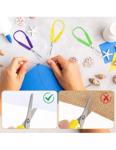 Juego de 3 Tijeras de Anillo Telooco para Niños 14 cm