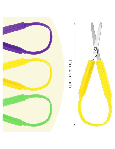 Juego de 3 Tijeras de Anillo Telooco para Niños 14 cm