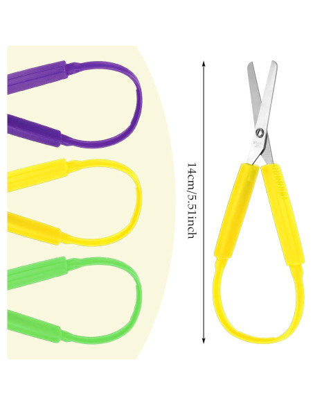 Juego de 3 Tijeras de Anillo Telooco para Niños 14 cm