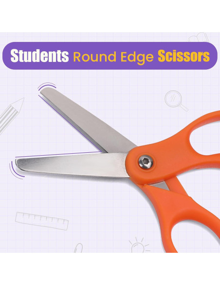 12 Tijeras de Seguridad BURVAGY 5" Punta Redonda para Niños