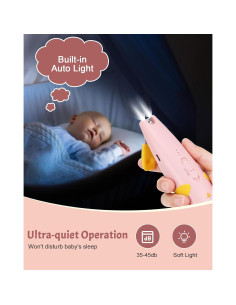 Cortador de Uñas Eléctrico Lictin 2 en 1 Rosa con Luz 2