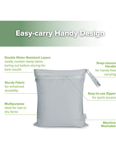 Bolsas Impermeables Haakaa para Bebé - Gris, 32x37 cm, 1pc