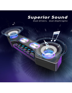 Altavoces Bluetooth Inalámbricos AmpliGame A16 RGB 2.0 2
