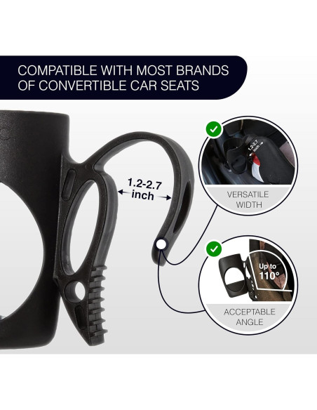 Soporte para Tazas de Auto Trustic - Universal Negro 13.5cm