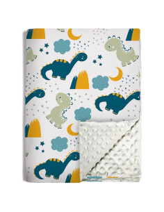 Manta de Minky Dinosaurio Thread Nebula 76x102 cm Suave