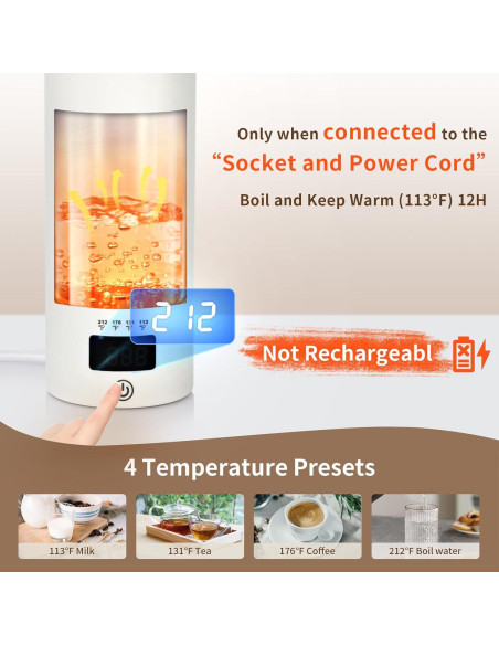 Hervidor Eléctrico de Viaje Anbanglin 500ml 4 Temperaturas