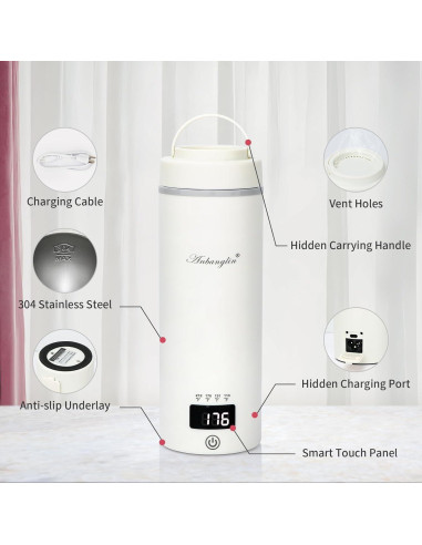 Hervidor Eléctrico de Viaje Anbanglin 500ml 4 Temperaturas