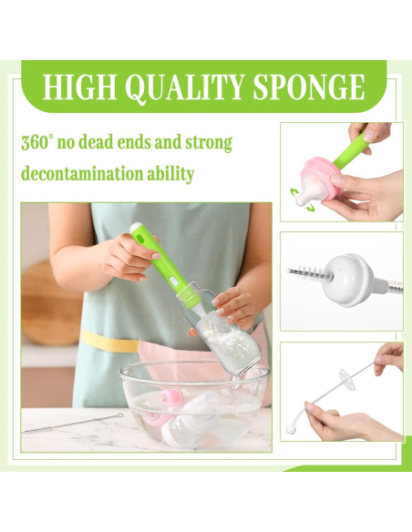 Juego de Cepillos para Biberones Willinglong 22 Pcs - 12 Cabezas