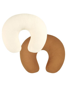 Cubiertas de Almohada de Lactancia Muslin GFU 2 Pzas Beige Marrón