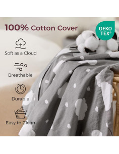 Funda de Almohada de Lactancia Momcozy Grande Algodón Gris 2