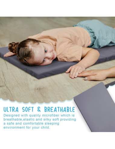 12 Sábanas Ajustadas para Cunas VitalCozy 122x60 cm Gris