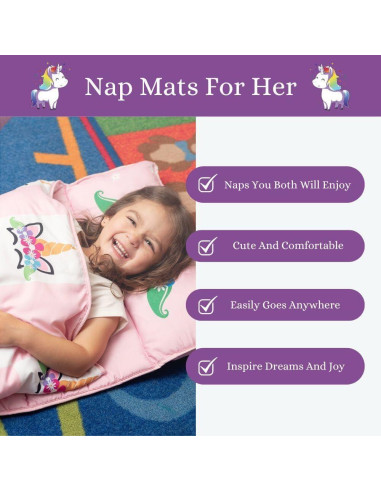 Colchoneta Portátil 100 UNICORNS Unicornio Coronado para Niños