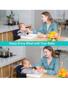 Silla Alta Hook On Toonoon Azul con Bandeja Plegable 15 kg 2