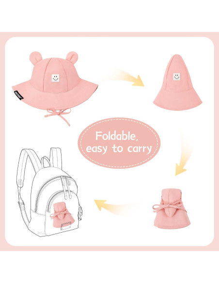 Sombrero de Sol Zando para Bebé UPF 50+ Rosa 6-12 meses