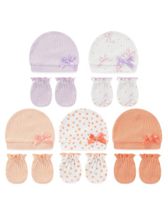 Conjunto de Gorros y Manoplas para Bebé 10-Pack 0-6 Meses