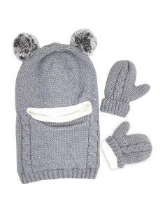 Conjunto Gorro y Bufanda Invierno Bebés GZMM 2 en 1 Gris