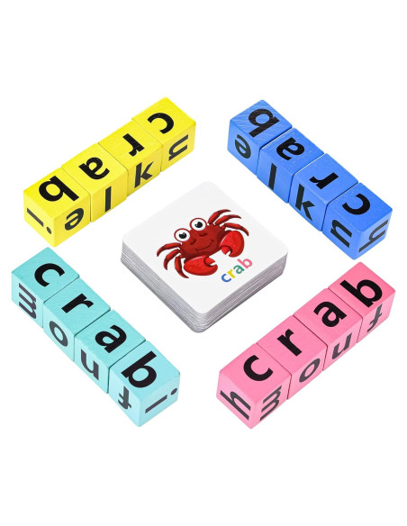 Juego de Ortografía de Bloques de Madera DragonflyDreams Juego de Ortografía de Bloques de Madera DragonflyDreams