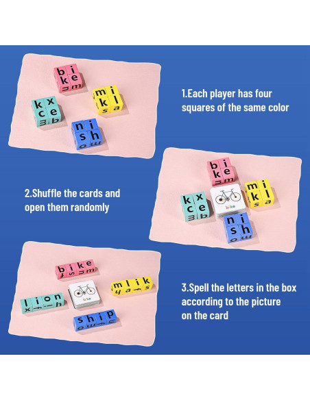 Juego de Ortografía de Bloques de Madera DragonflyDreams Juego de Ortografía de Bloques de Madera DragonflyDreams