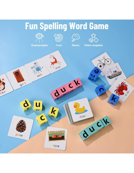 Juego de Ortografía de Bloques de Madera DragonflyDreams Juego de Ortografía de Bloques de Madera DragonflyDreams