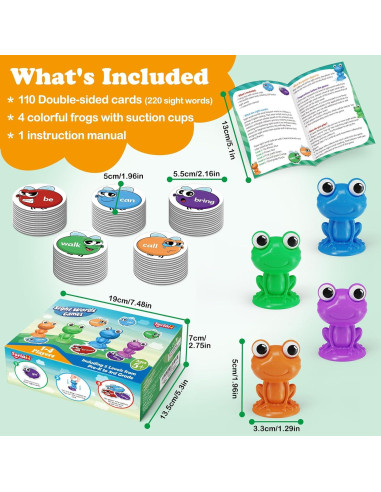 Juego de Palabras de Vista Torlam para Niños 3+ con Ranas