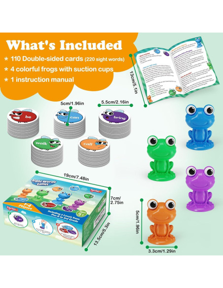 Juego de Palabras de Vista Torlam para Niños 3+ con Ranas Juego de Palabras de Vista Torlam para Niños 3+ con Ranas