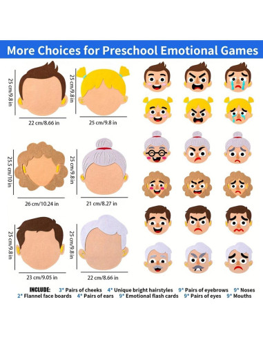 Conjunto de Tablero de Sentimientos WOBOX para Niños - Juguete Sensorial Montessori