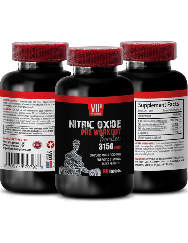 Suplemento de Óxido Nítrico - 2 Botellas 180 Tabletas