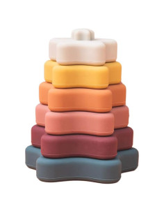 Juguete Apilable de Silicona Promise Babe - Bloques Estrella 6 Piezas