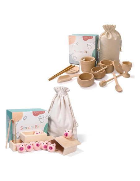 Caja Sensorial Montessori de Madera para Niños 36 meses+