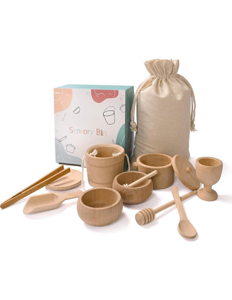 Caja Sensorial Montessori de Madera para Niños 36 meses+