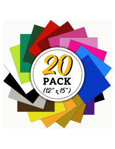 Paquete de Vinilo de Transferencia de Calor EcoRise - 20 Hojas 30.48x38.1cm