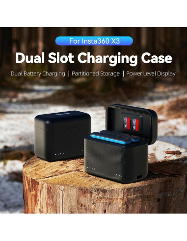 Cargador Rápido TELESIN para Baterías Insta360 X3 2 Canales