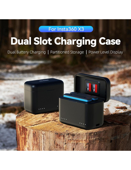 Cargador Rápido TELESIN para Baterías Insta360 X3 2 Canales
