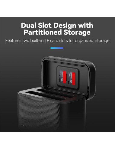 Cargador Rápido TELESIN para Baterías Insta360 X3 2 Canales