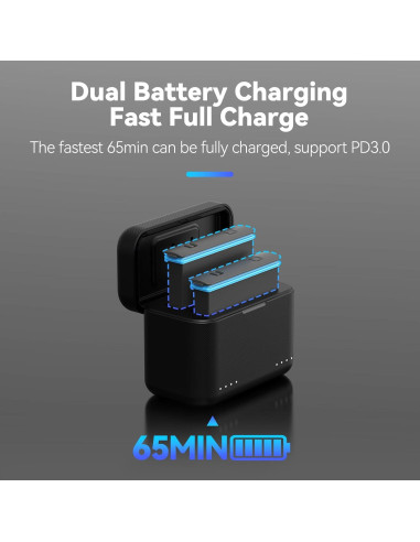 Cargador Rápido TELESIN para Baterías Insta360 X3 2 Canales