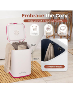 Calentador de Toallas SereneLife 23L Rosa con Temporizador 2