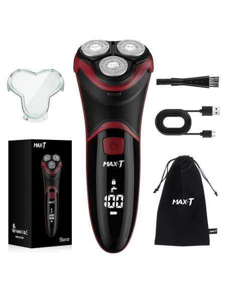 Afeitadora Eléctrica MAX-T RMS8101 3D Recargable Roja