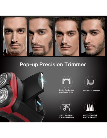 Afeitadora Eléctrica MAX-T RMS8101 3D Recargable Roja