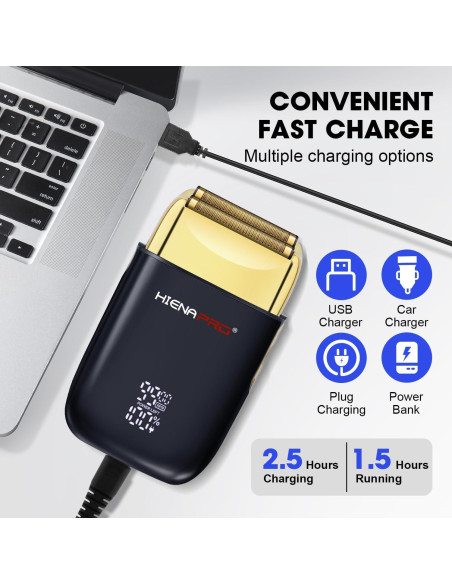 Afeitadora de Lámina Doble HIENA PRO HYN-809 Inalámbrica USB