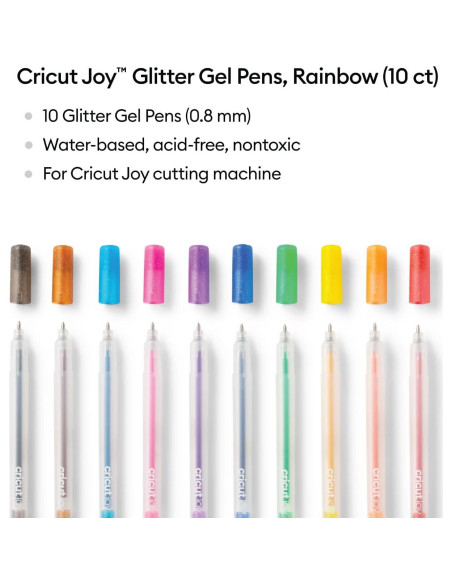 Bolígrafos de Gel Brillante Cricut Joy 0.8 mm Arcoíris 10 ct Bolígrafos de Gel Brillante Cricut Joy 0.8 mm Arcoíris 10 ct