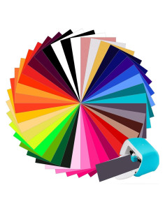 Vinilo Termoadhesivo MeYuxg 40 Hojas 14x30.48cm para Cricut Joy