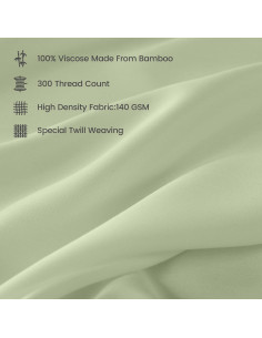 Sábanas Queen Rosecret 100% Viscosa Bambú Verde Salvia 2