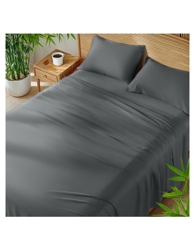 Sábanas King SONORO KATE 100% Viscosa de Bambú 6 Piezas Gris