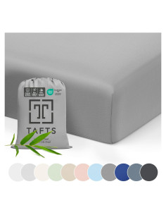 Sábanas para Cuna Tafts 100% Viscosa Bambú 71x132 cm Gris