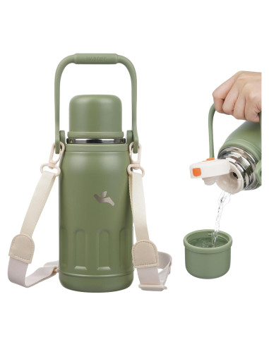 Botella de Agua Aislada Konokyo 800 ml Verde Militar