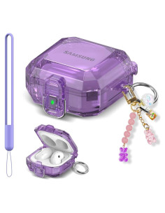 Funda Transparente YIPINJIA para Galaxy Buds 2 Pro/Live - Púrpura