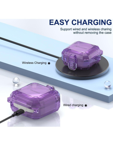 Funda Transparente YIPINJIA para Galaxy Buds 2 Pro/Live - Púrpura