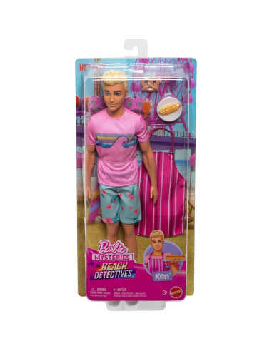 Muñeco Ken Barbie Misterios: Detectives de Playa con Accesorios