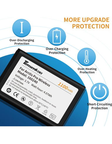 Batería de Reemplazo 160240 Timsenkoo para Arctis Pro Inalámbrico